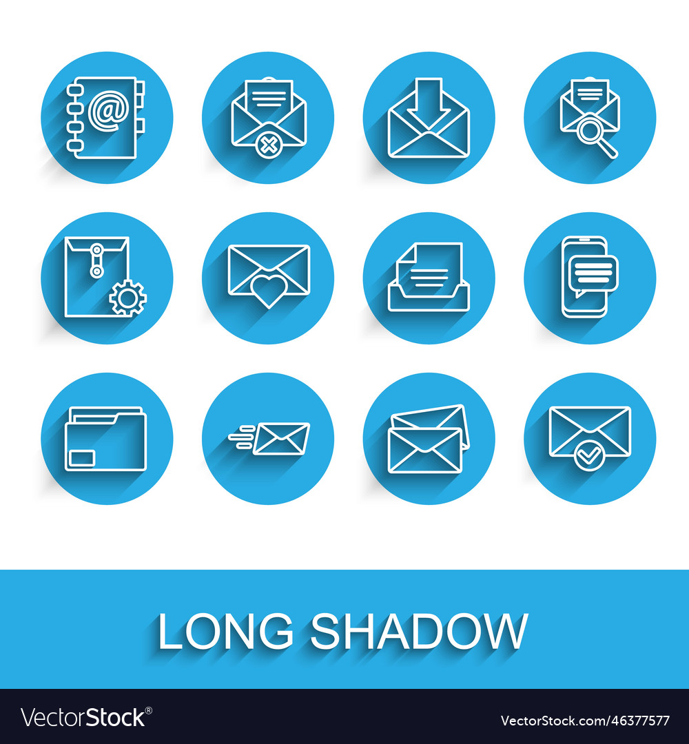 Set line document folder express envelope vector image Set line document folder express envelope