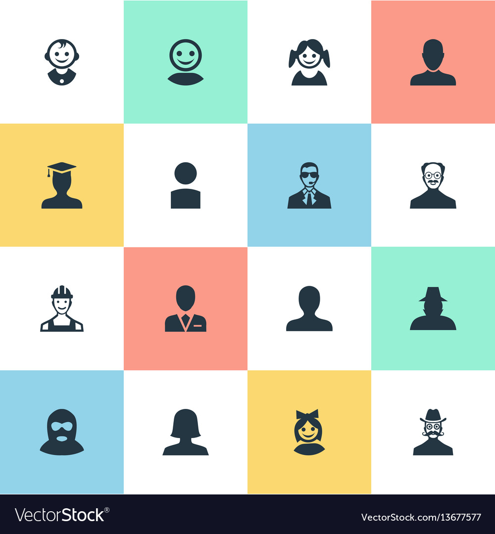 Set of simple avatar icons