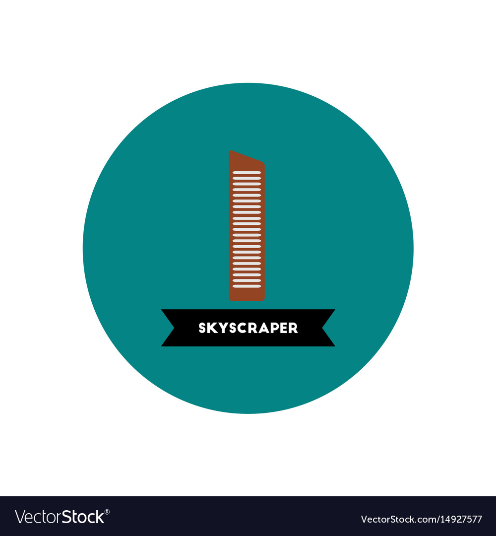 Stylish icon in color circle building skyscraper
