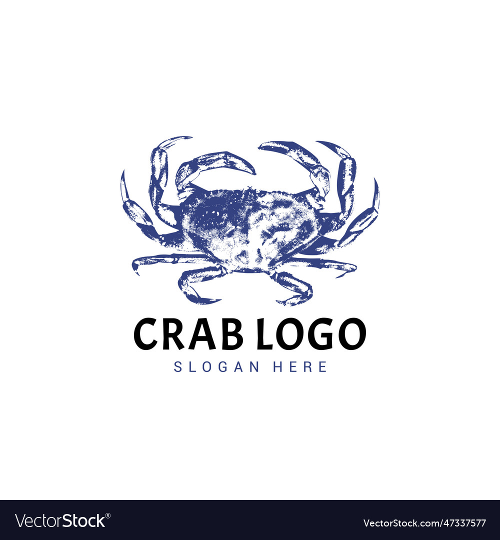 Vintage crab logo design template