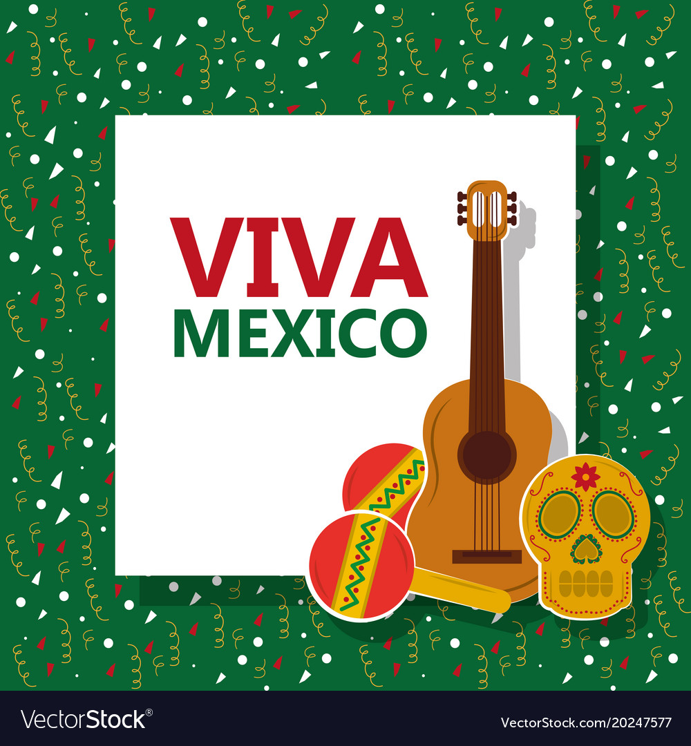 Viva mexico traditional card Royalty Free Vector Image