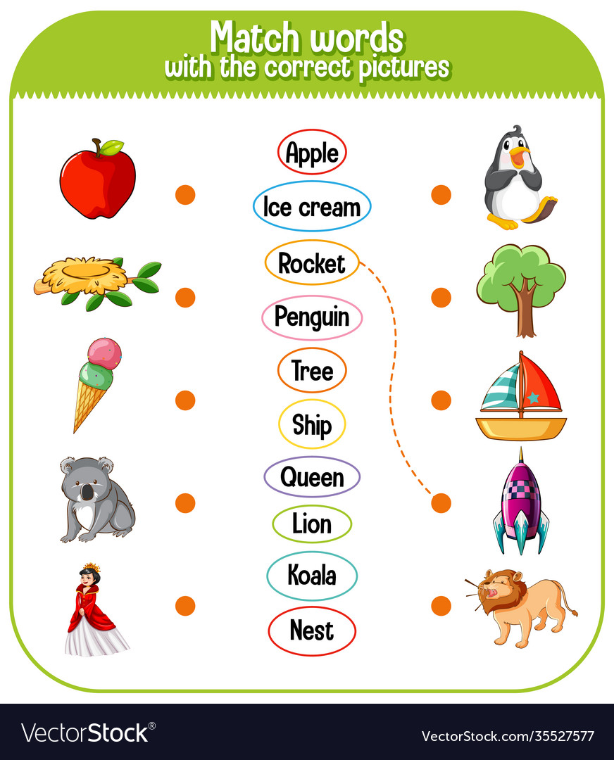 Matching Words To Pictures Worksheets