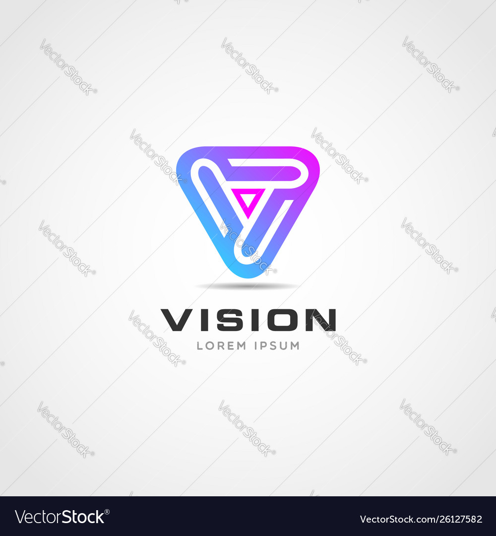 Abstract triangle letter v shape sign symbol icon Vector Image