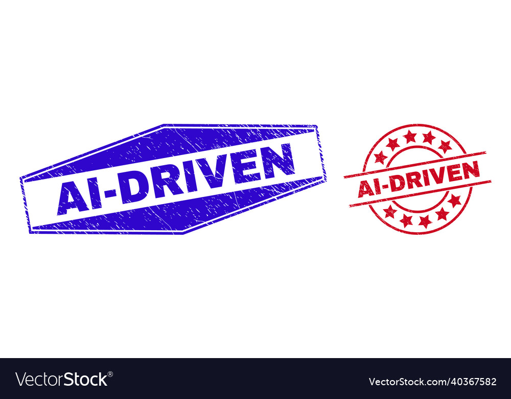 Ai-driven distress badges in circle and hexagon