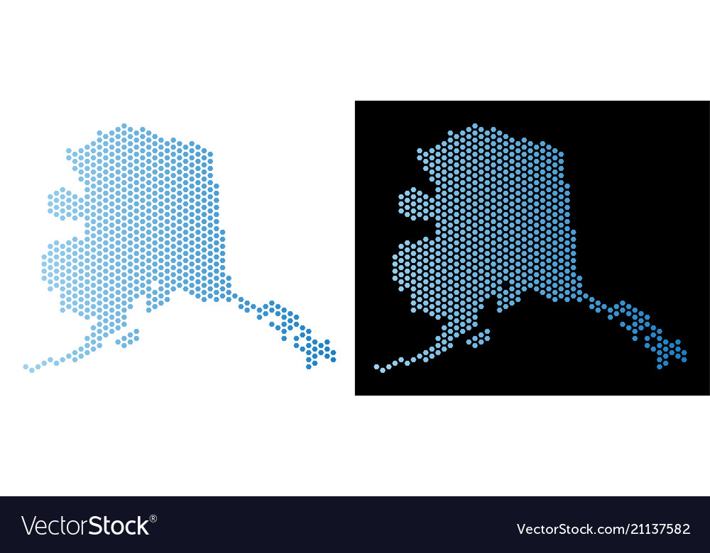 Alaska map hexagonal scheme vector image Alaska map hexagonal scheme