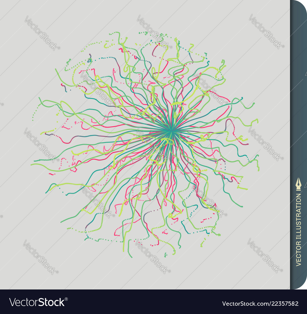 Array with dynamic particles 3d futuristic style vector image Array with dynamic particles 3d futuristic style