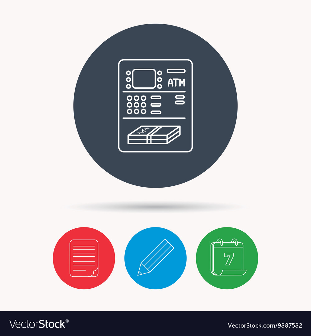 Atm icon automatic cash withdrawal sign