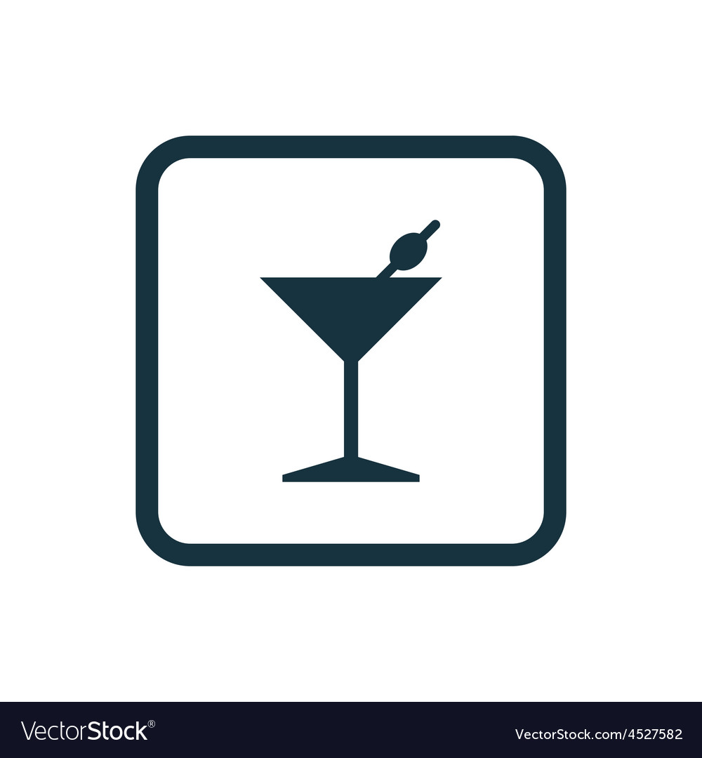 Cocktail-Symbol abgerundete Quadrate Taste