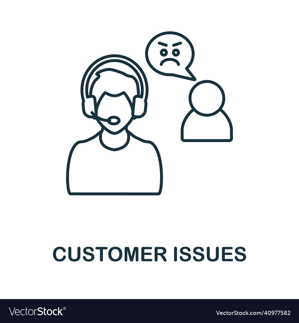 Customer issues icon line element from vector image Customer issues icon line element from