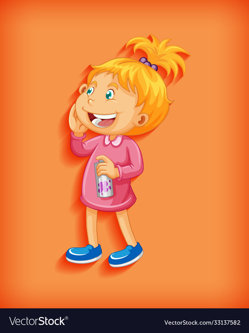 cute-little-girl-smiling-in-standing-position-vector-image