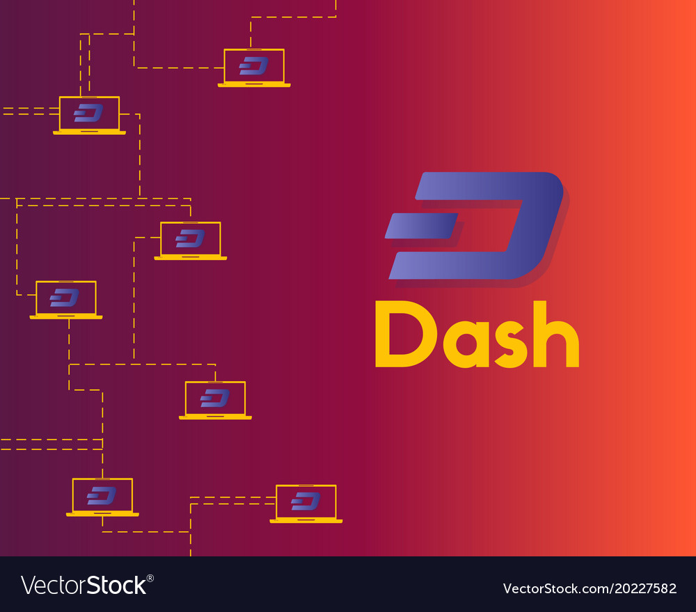 Dash blockchain technology networking background