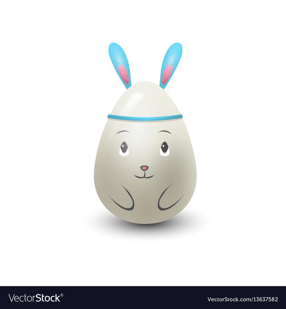 Easter egg rabbit painted with spring pattern