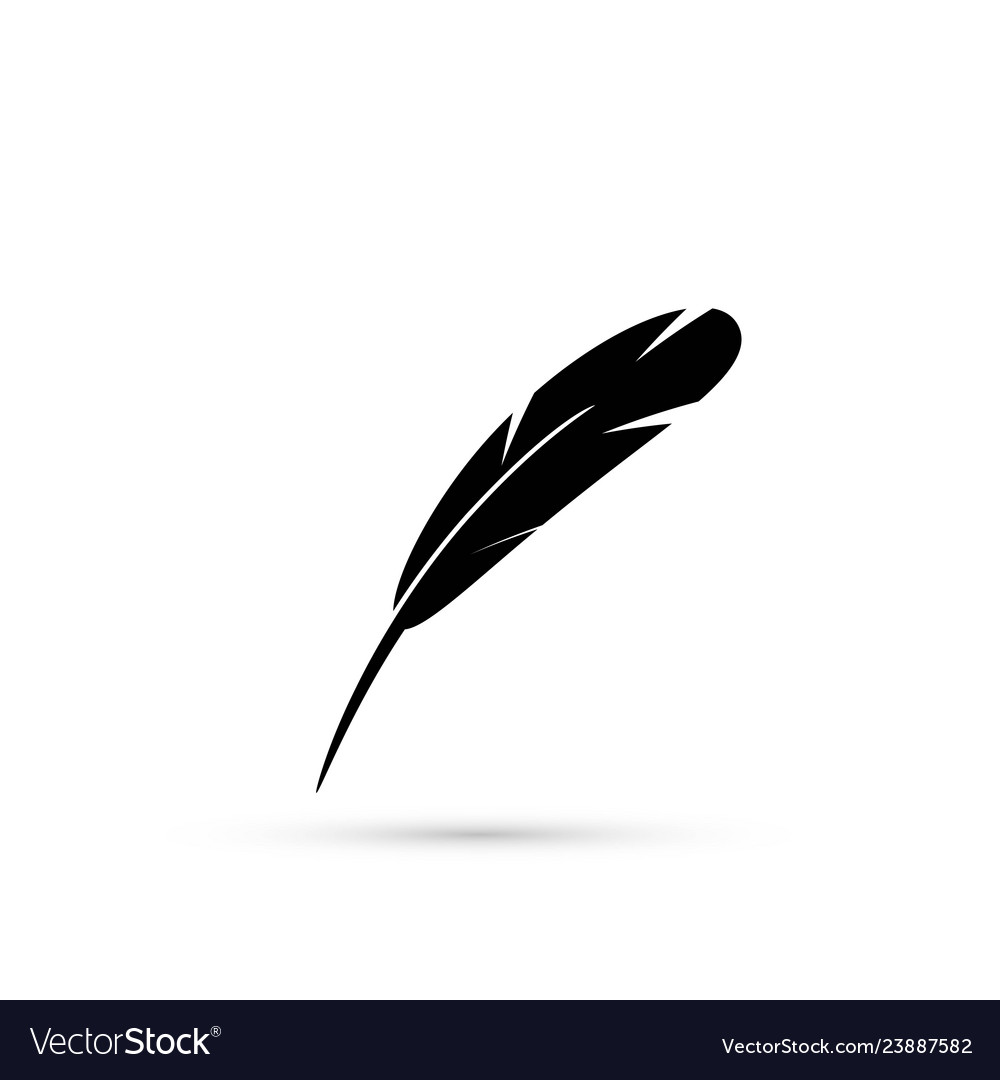 Feather icon pen writing Royalty Free Vector Image