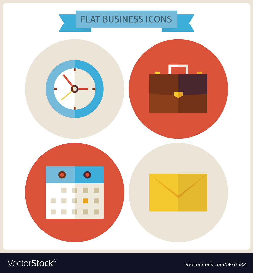 Flat business website icons set