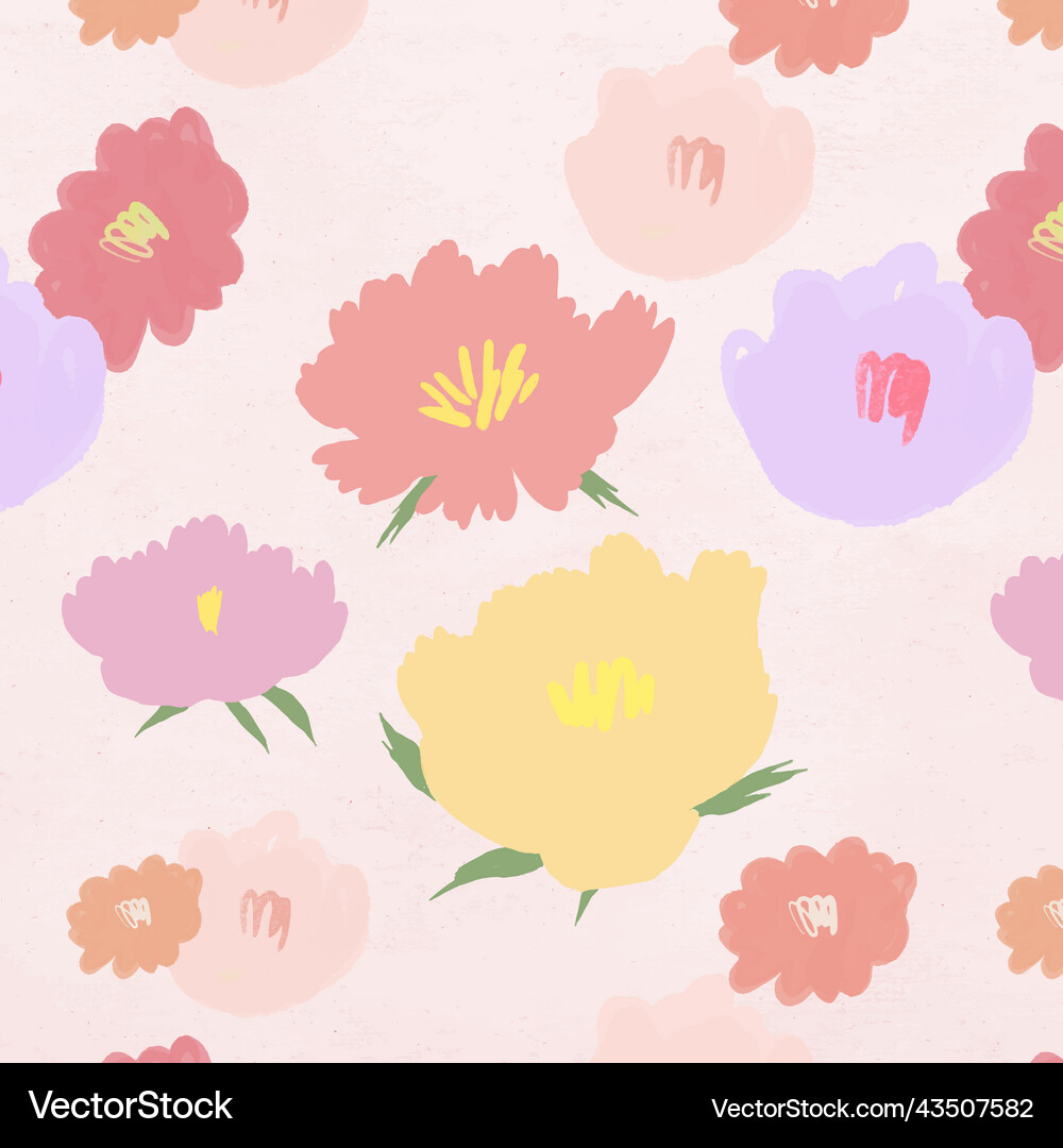 Floral pattern background hand drawn Royalty Free Vector