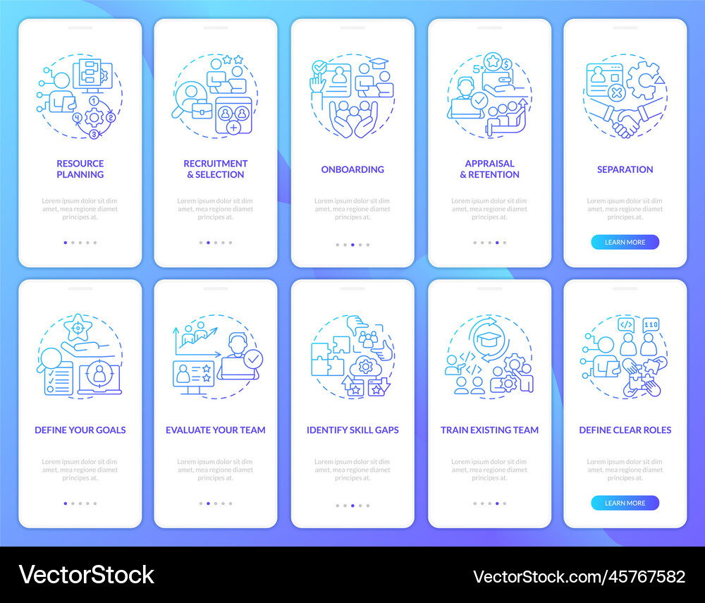 Information technology staffing blue gradient Vector Image