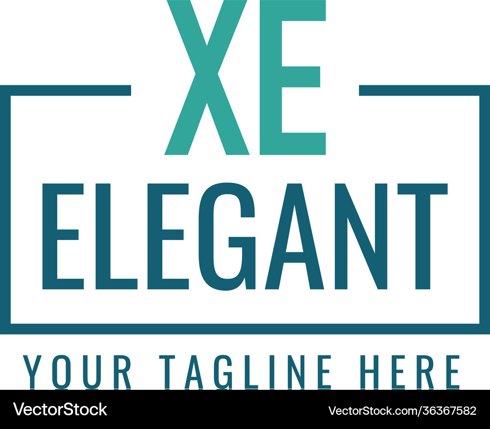 Initial letter xe box monogram simple logo Vector Image