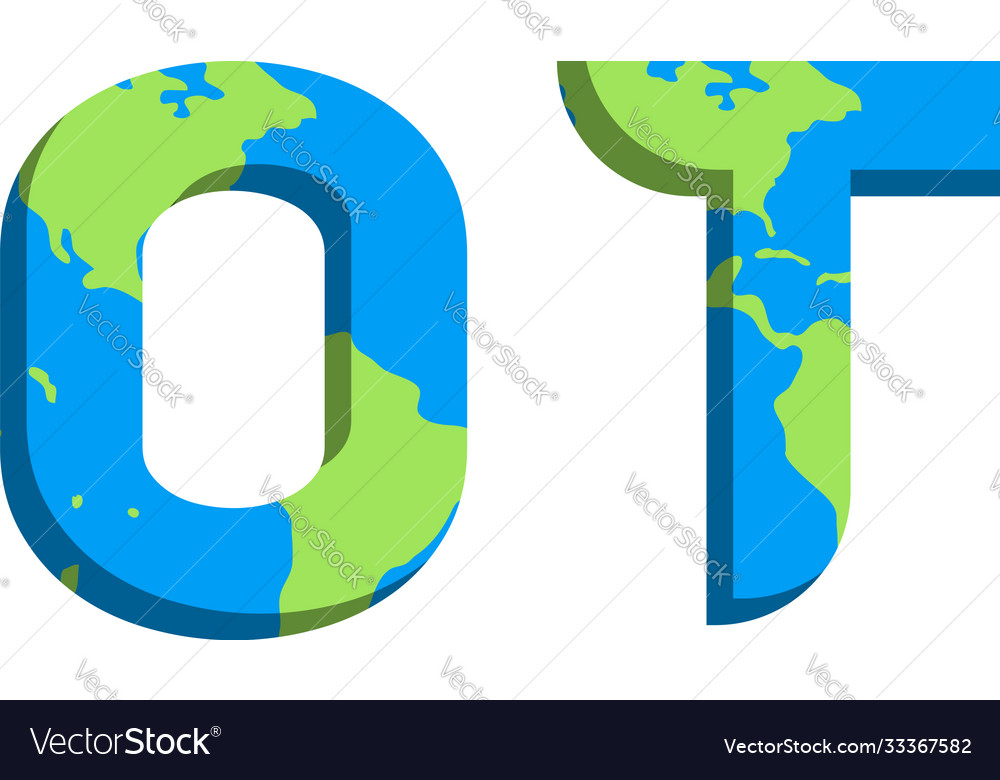 Initial ot logo design with world map style