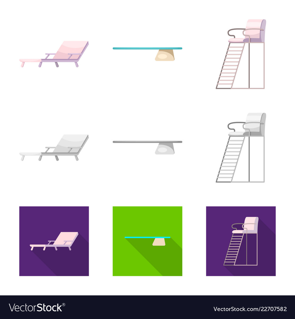 Isolated object of pool and swimming icon vector image Isolated object of pool and swimming icon