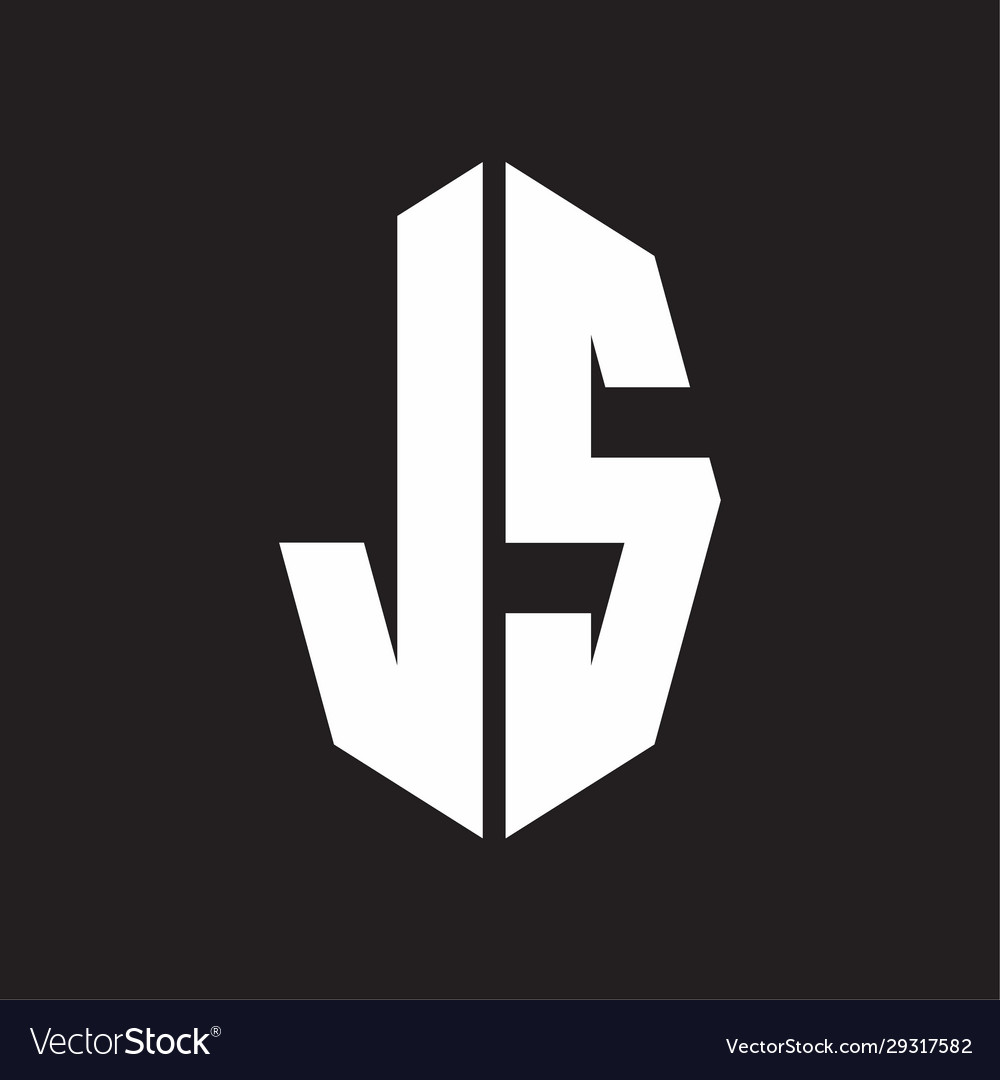 Js logo monogram with octagonal ribbon style