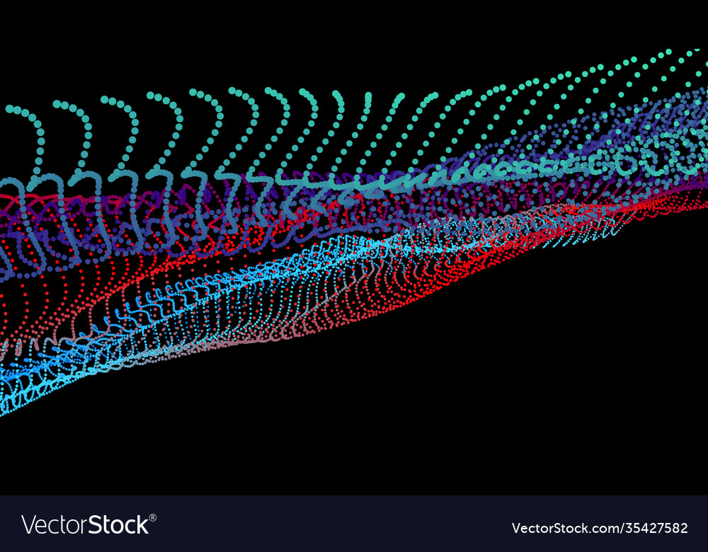 Node 3d data array dots organized to network