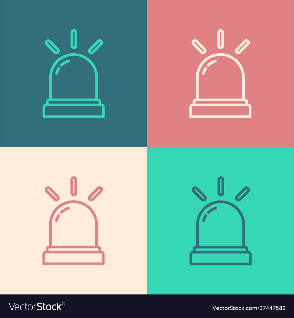 Pop art line motion sensor icon isolated on color