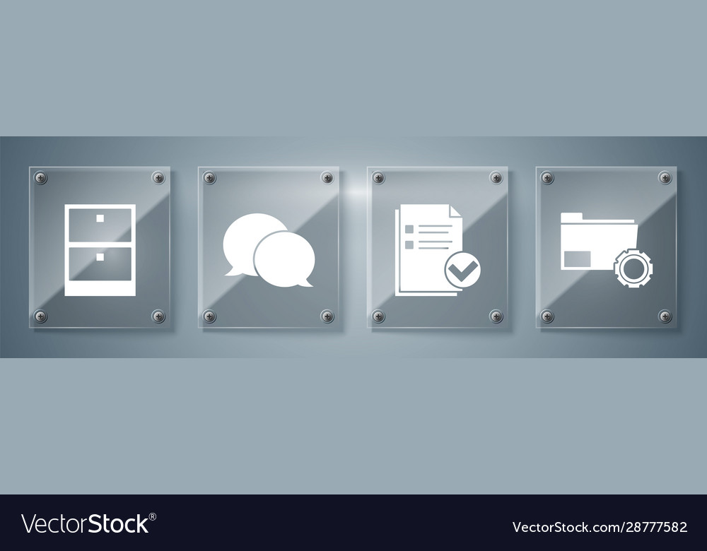 Set folder settings with gears document and check vector image Set folder settings with gears document and check