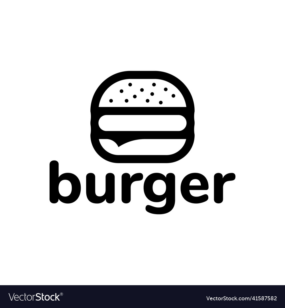 Simple burger logo design Royalty Free Vector Image