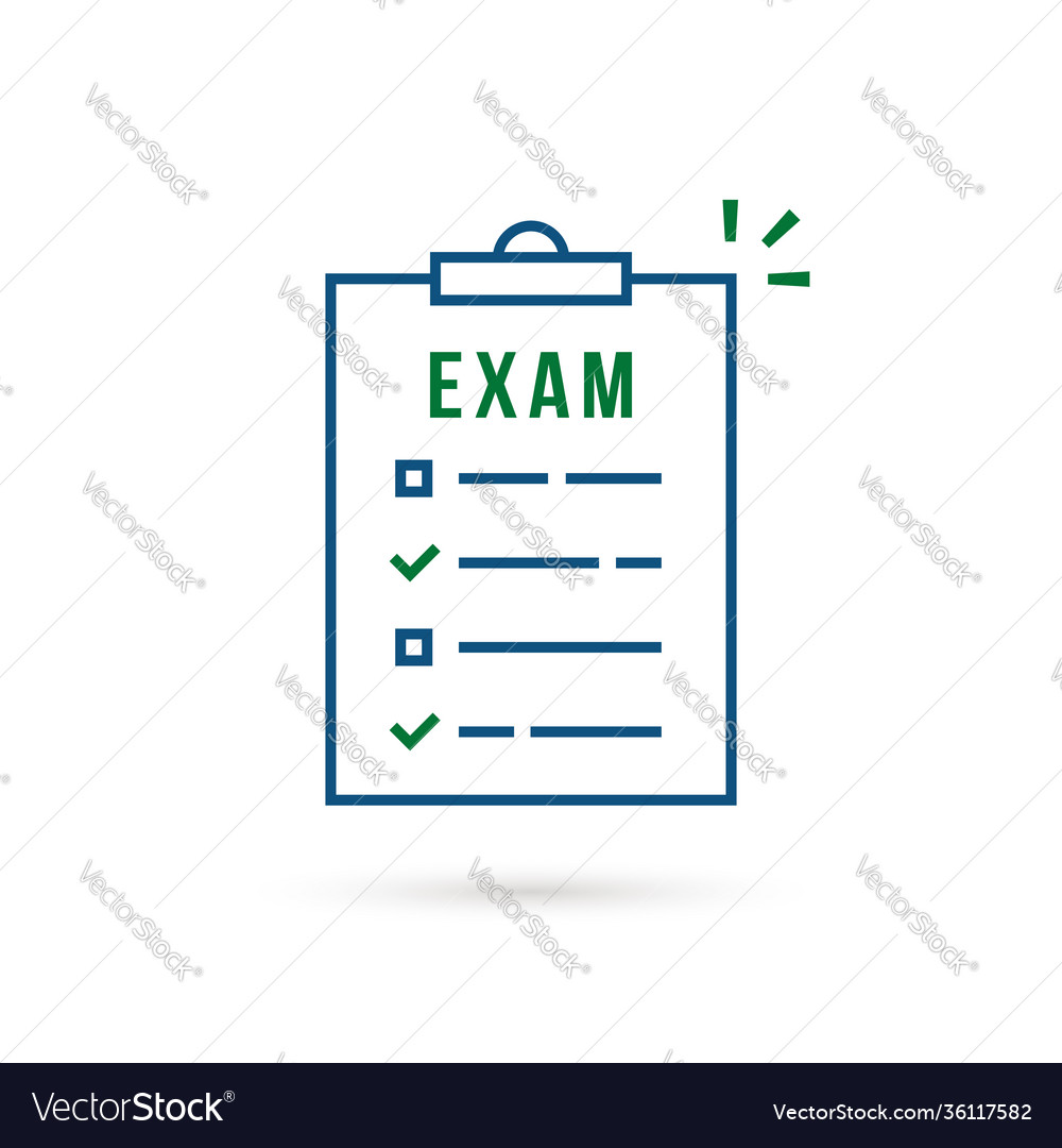 Simple thin line examination list icon Royalty Free Vector