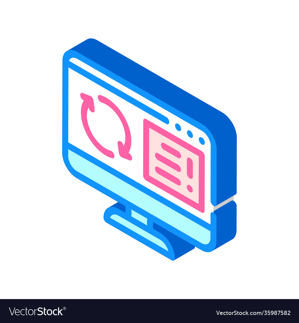 Update operating system isometric icon