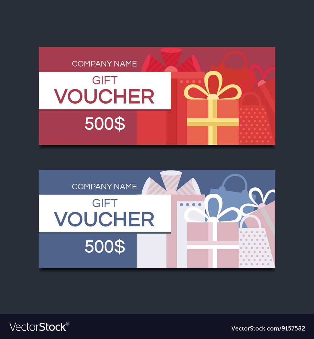 Voucher cards Royalty Free Vector Image - VectorStock