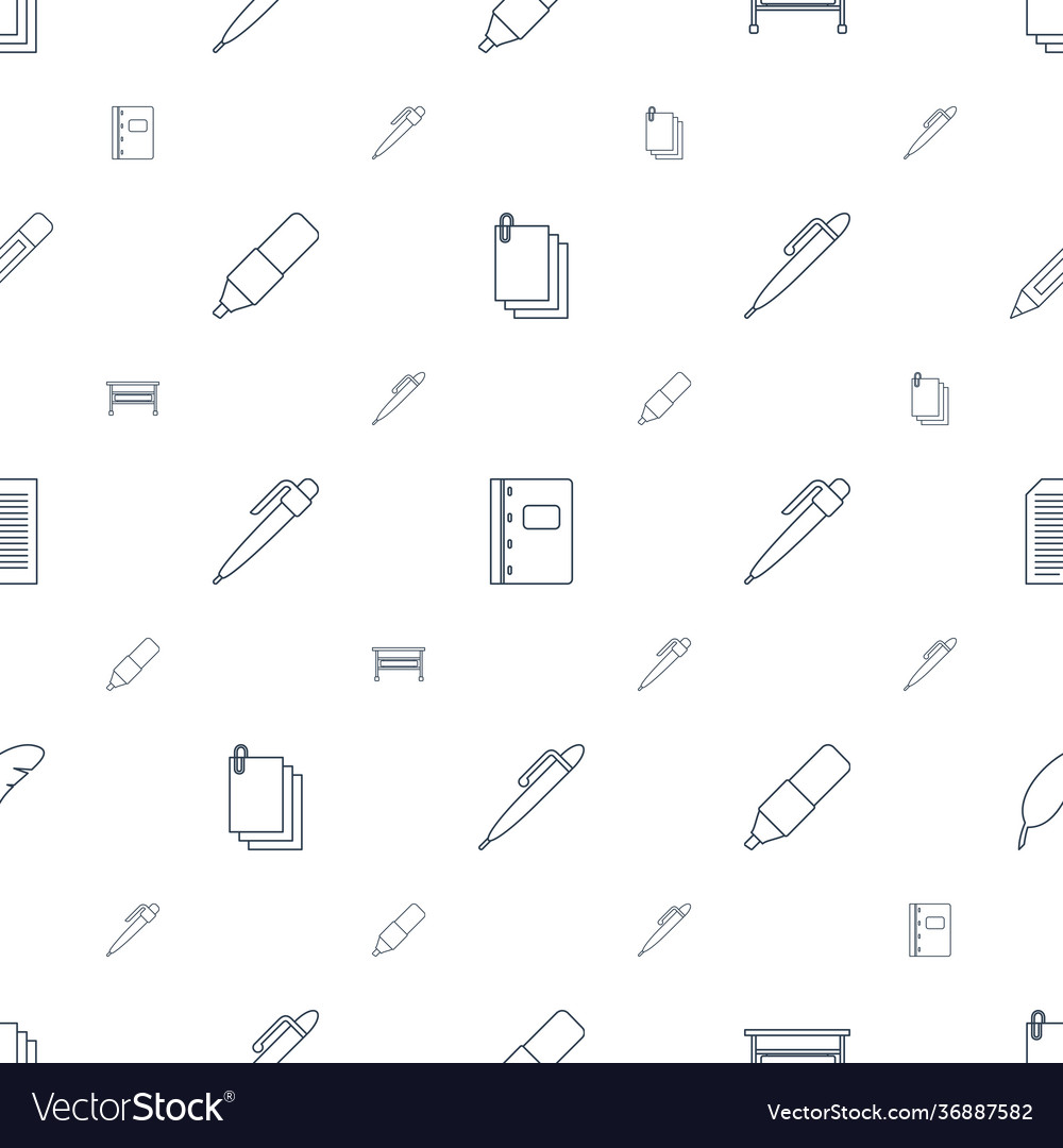 Writing icons pattern seamless white background