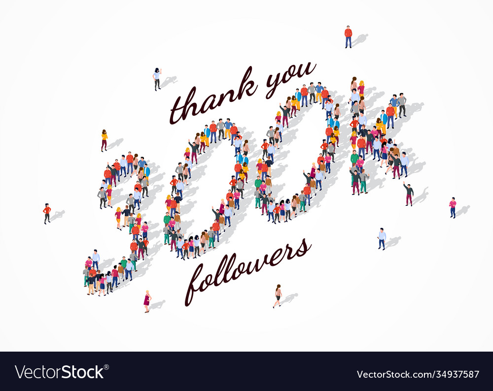 300k followers group business people Royalty Free Vector