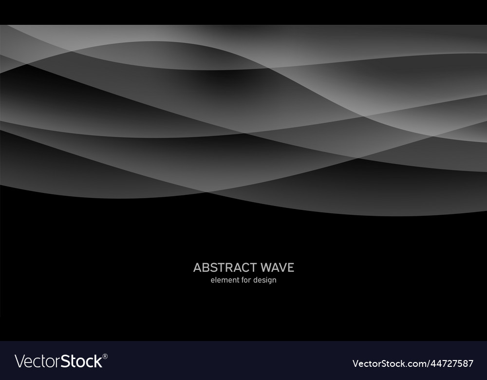 Abstract black background with smooth gray lines