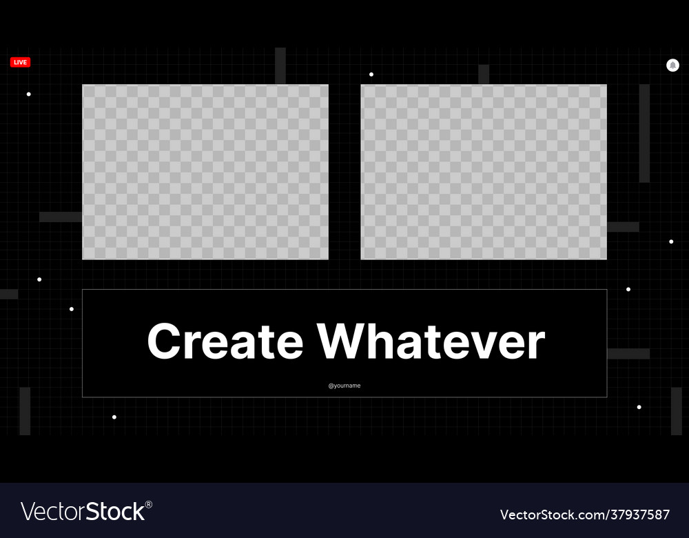 Black horizontal banner create whatever with two vector image Black horizontal banner create whatever with two
