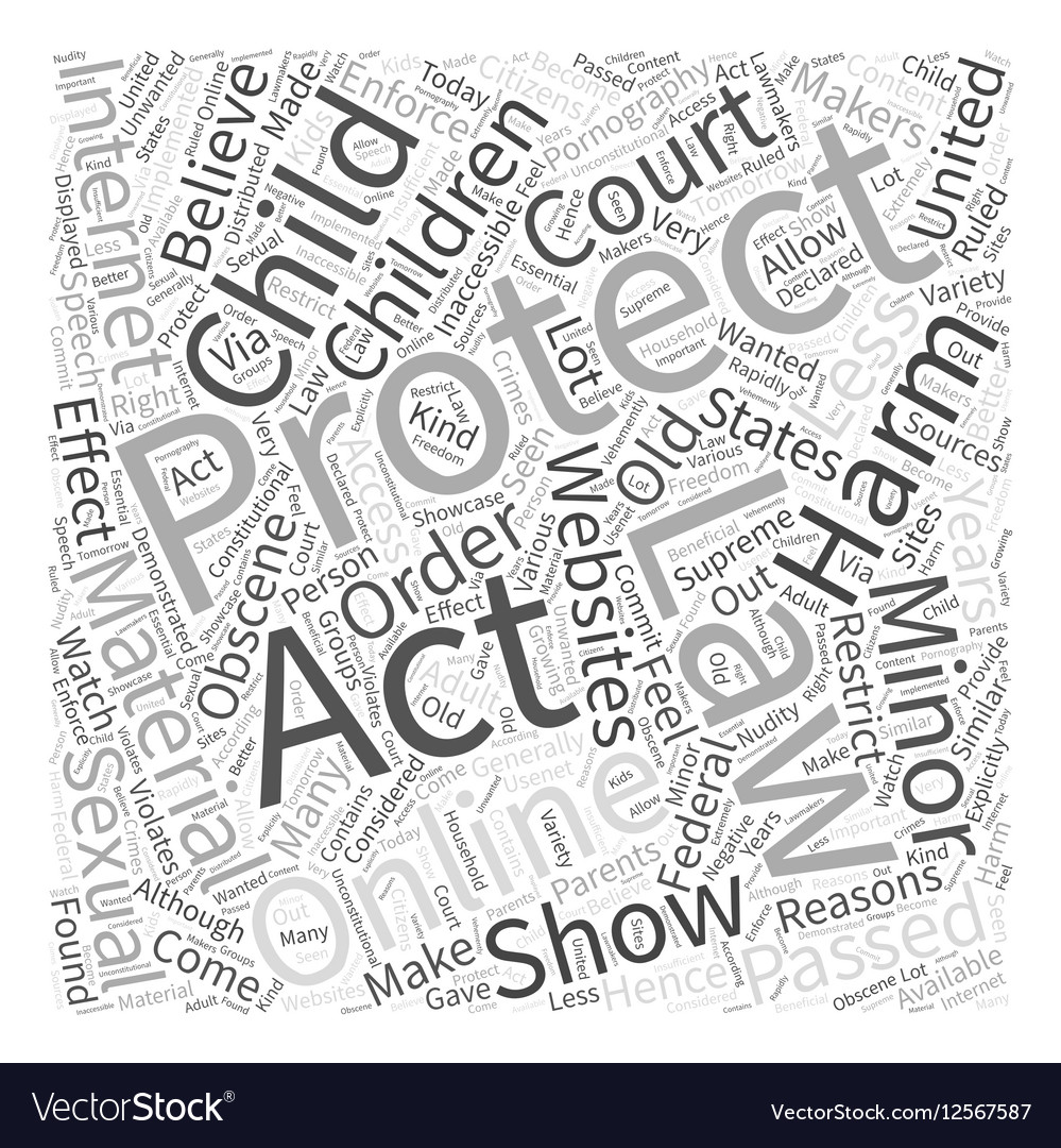 child-online-protection-act-word-cloud-concept-vector-image