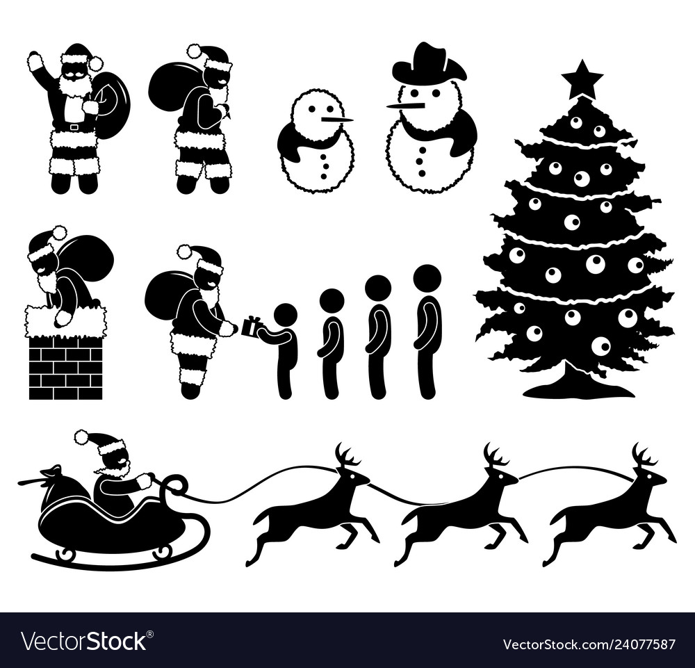 Christmas santa claus snowman winter chimney vector image Christmas santa claus snowman winter chimney