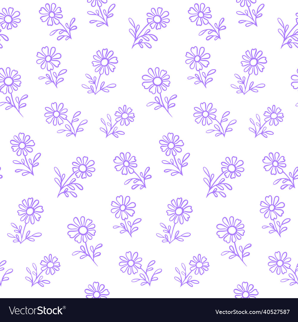 Cute beauty purple flower seamless pattern design