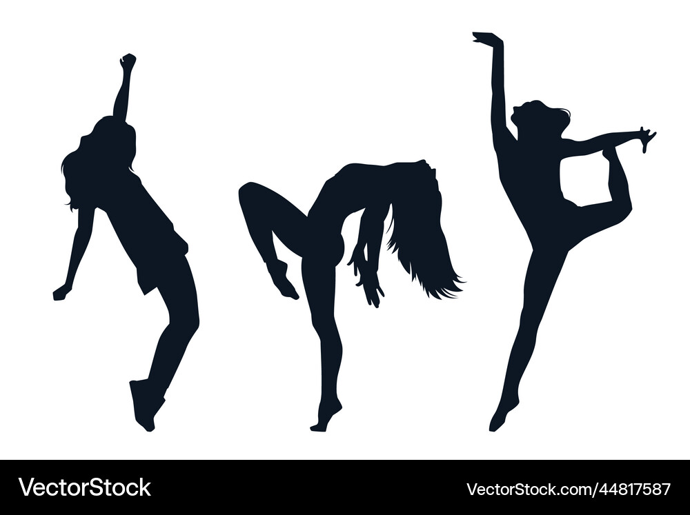 Dance flat dancer silhouette Royalty Free Vector Image