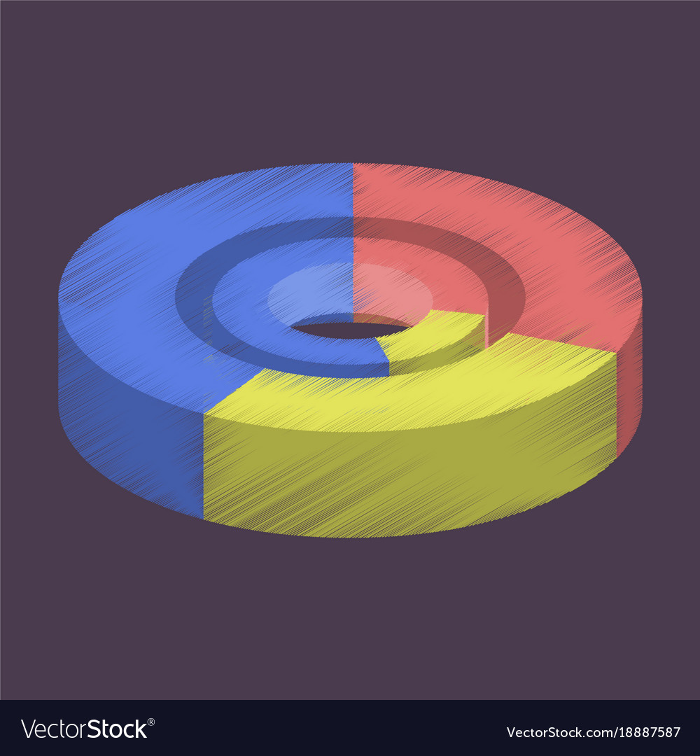Flat shading style icon pie chart