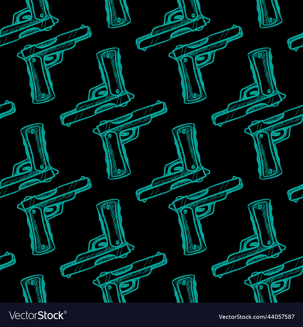 Gun seamless pattern for print or web design vector image Gun seamless pattern for print or web design