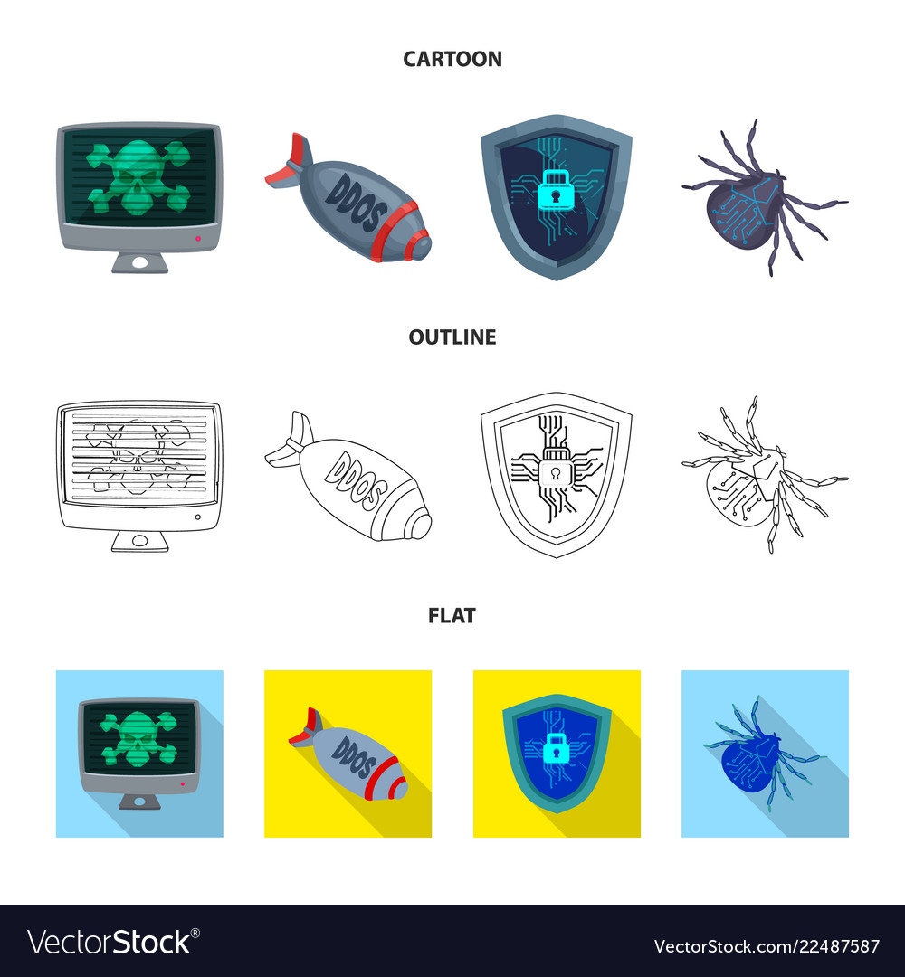 Isolated object of virus and secure logo set