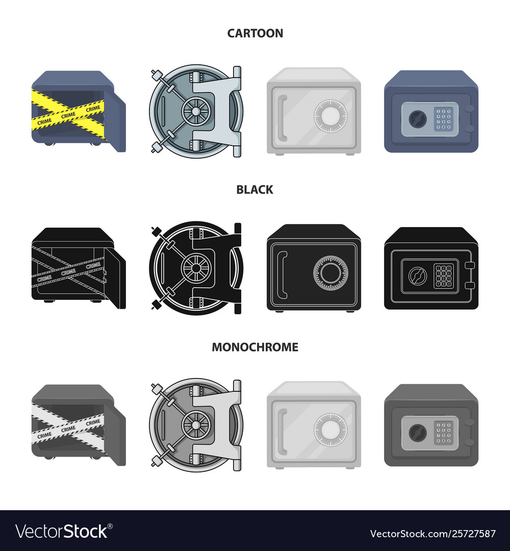 Isolated object safe and open logo set