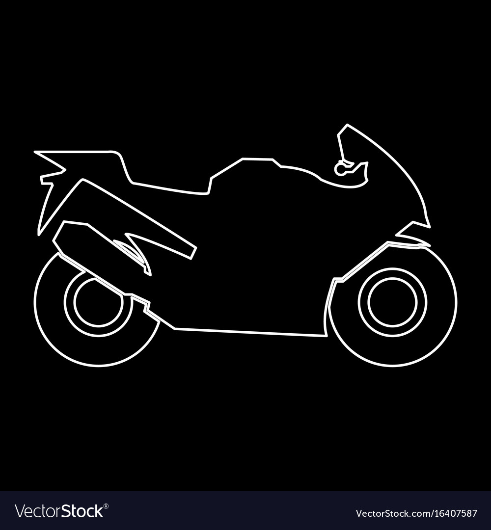 Motorcycle white color path icon