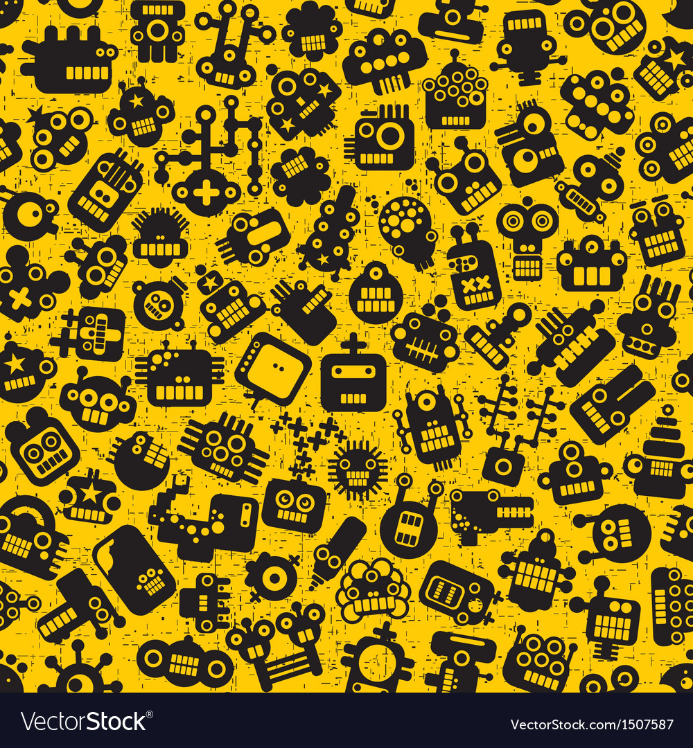 Robot Face Pattern - Seamless