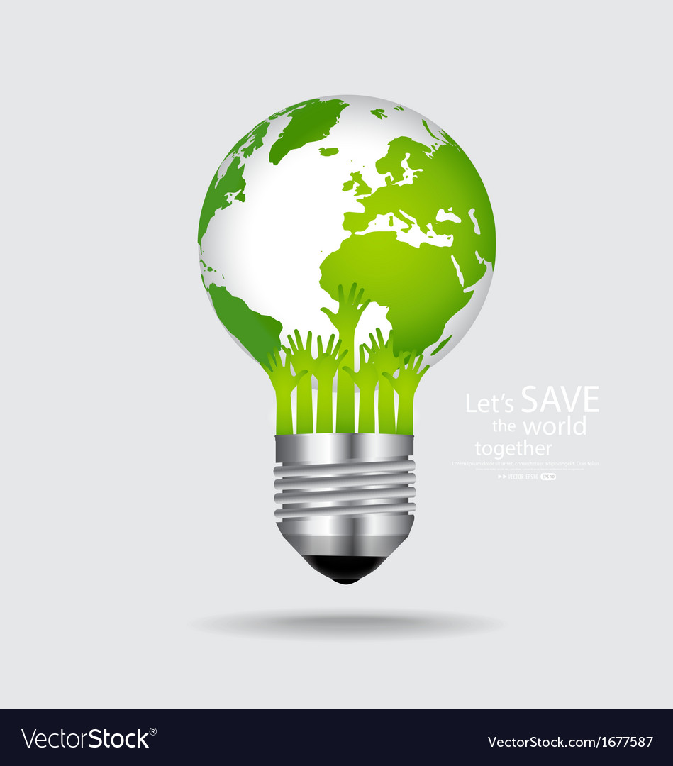 Save world light bulb with globe inside