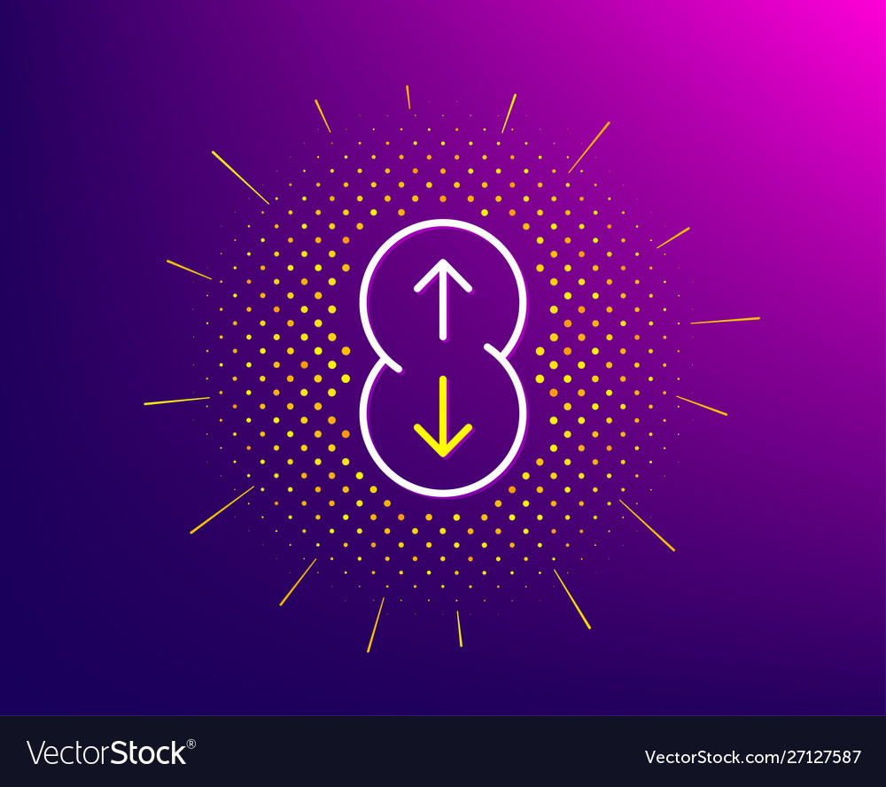Scroll down button line icon scrolling screen vector image Scroll down button line icon scrolling screen