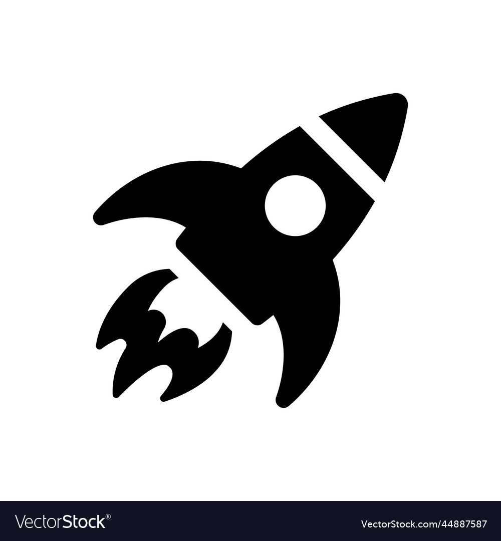 Spaceship start up icon Royalty Free Vector Image