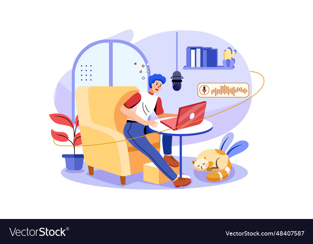 Voice authentication security vector image Voice authentication security