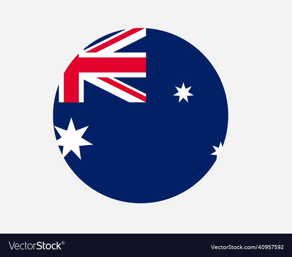 Australia australian round circle country flag Vector Image